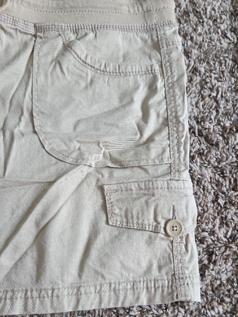 UNIONBAY Women's Cream Cargo Drawstring Shorts - Picture 2 of 5